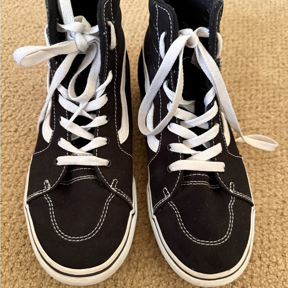 Vans Kids Black and White Sneakers - Picture 2 of 7